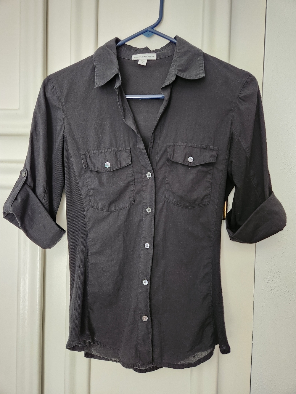 James Perse Button Shirt Black Size 1 (Xs)